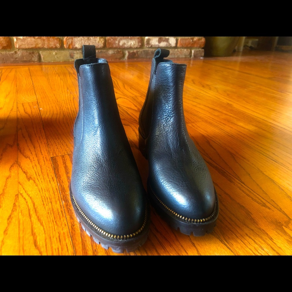 fabianelli black leather ankle boots
